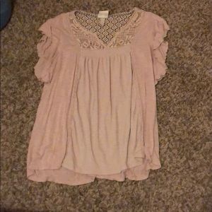 A shirt with lace design